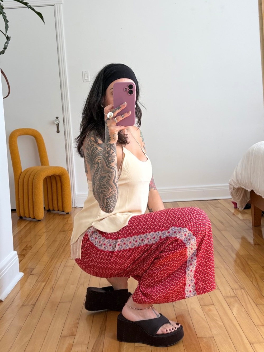 Max studio printed wide leg pants